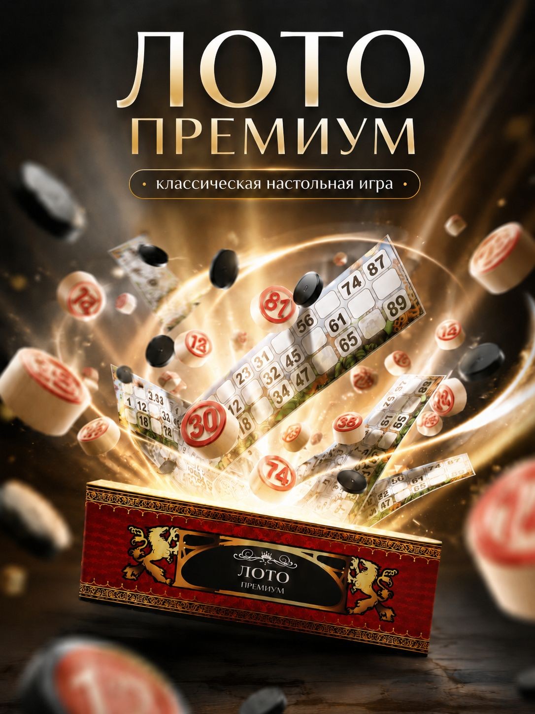 Русское лото Саванна , 24 карточки, 90 бочонков