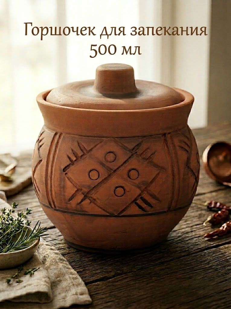 Горшочек для запекания в духовке "Молочение", объем 500 мл, керамика